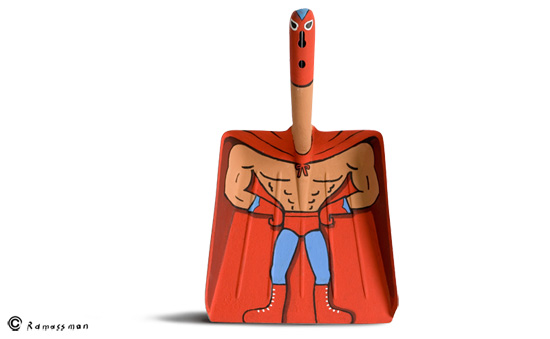 отважный супермен, спаситель от мусора и грязи
